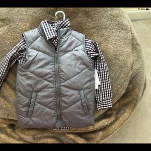 Calvin Klein boys puffer and button down shirt new size 6